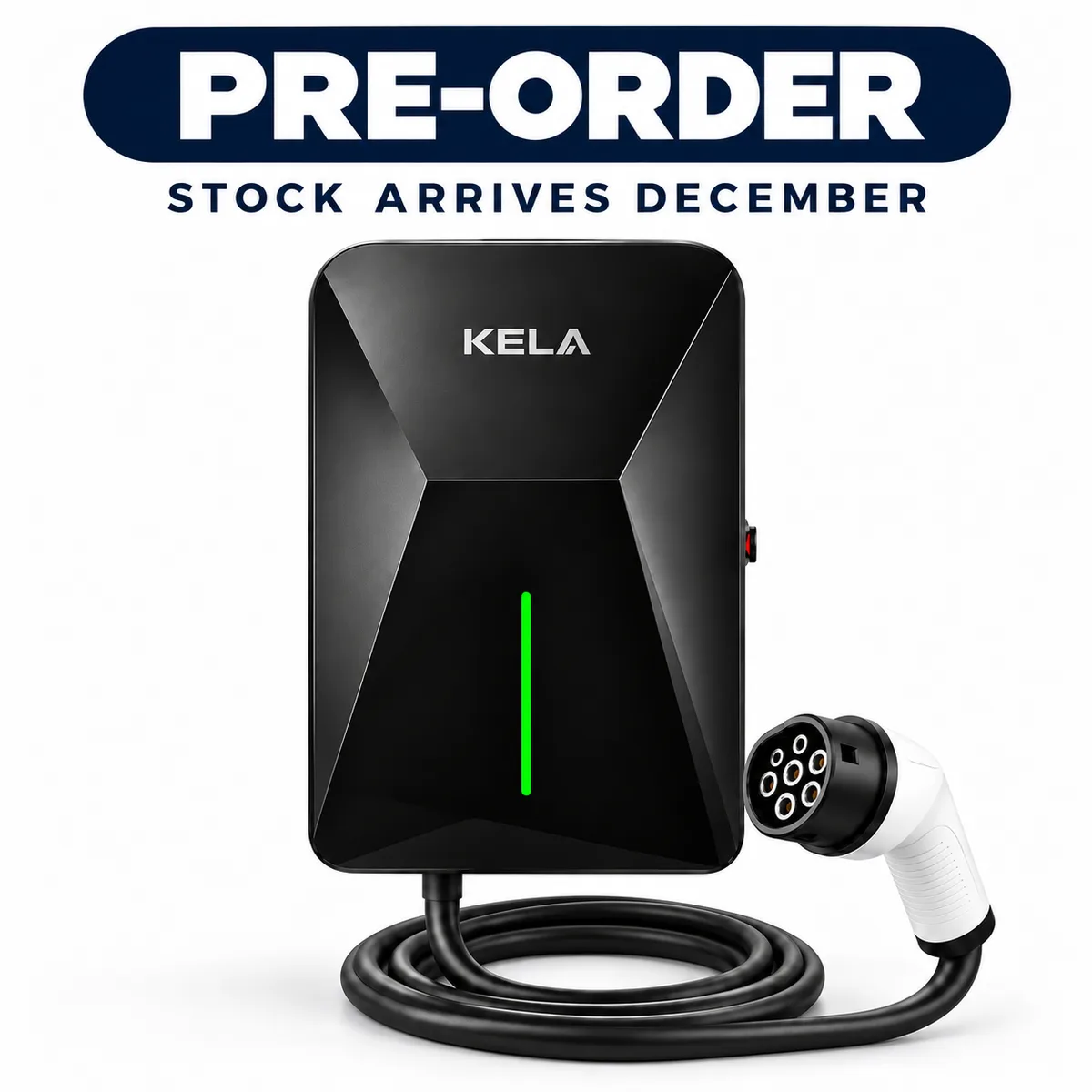 Kela Stealth 7kW Smart EV Charger – 7.5m Tethered Type 2