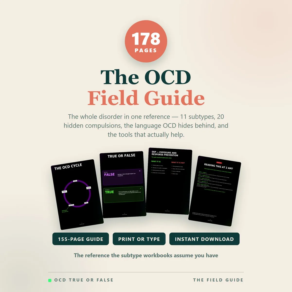 The OCD Field Guide — Every Subtype Explained, 155 Pages + Worksheets